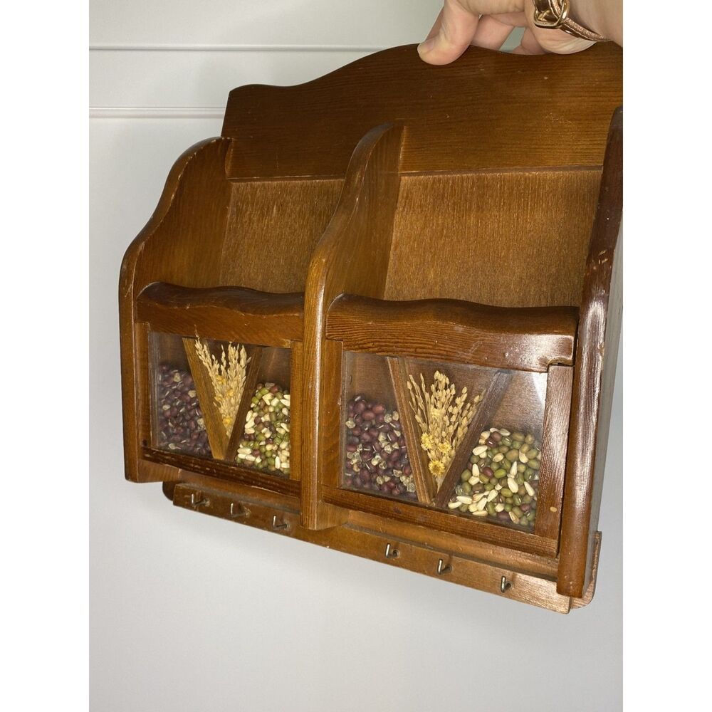Vintage MCM Wooden Wall Letter Organizer & Key Holder – Mail Rack